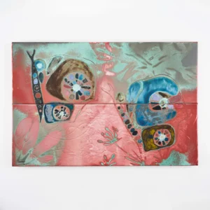 Farfalle nel Mediterraneo 2-Tile Ceramic Decorative Panel